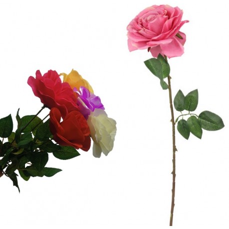 Róża sztuczna na gałązce róże kwiat 60 cm