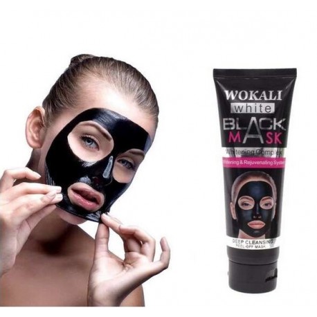 Czarna maska węglowa Peel-OFF do twarzy Wokali, 130ml