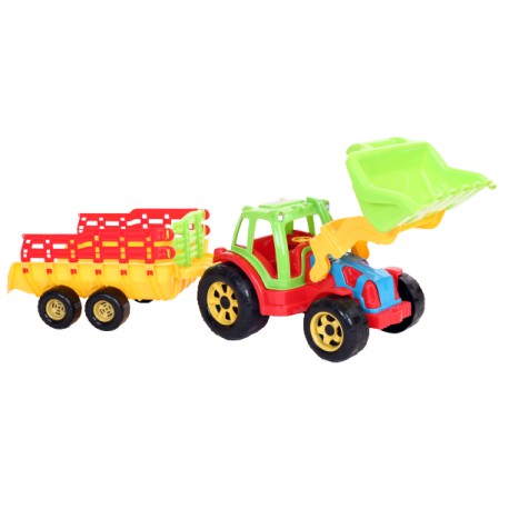 Traktor z przyczepą i ładowarką