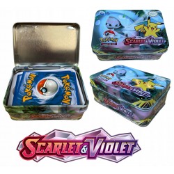 Pokemon Karty Metalowa Puszka Box Zestaw 41 Kart seria Scarlet&Violet