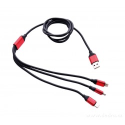 Kabel do ładowarki 3 W 1 IPHONE MICRO USB TYP-C