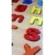 puzzle DREWNIANE LITERKI układanka nauka alfabetu tablica do układania