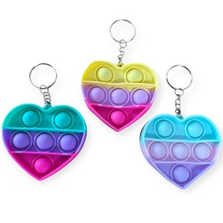 PUSH BUBBLE FIDGET POP IT SERCE Brelok antystresowy Różne wzory