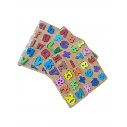 puzzle DREWNIANE LITERKI układanka nauka alfabetu tablica do układania