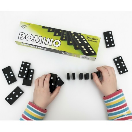 GRA DOMINO DREWNIANE CZARNE RETRO ETUI PREZENT