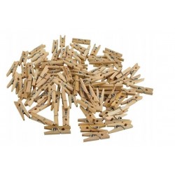 DREWNIANE MINI KLAMERKI SPINACZE żabki 100 sztuk