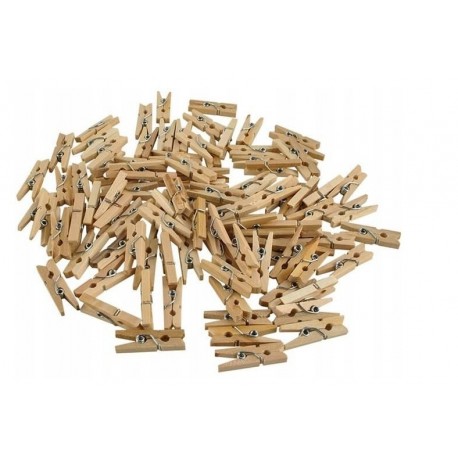 DREWNIANE MINI KLAMERKI SPINACZE żabki 100 sztuk