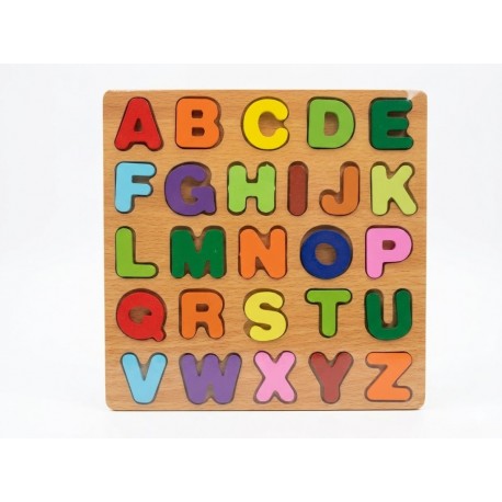 puzzle DREWNIANE LITERKI układanka nauka alfabetu tablica do układania