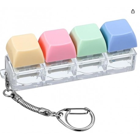 Klikacz Antystresowy Brelok Fidget 4 Switche Kliker Klawiatura Świecąca LED