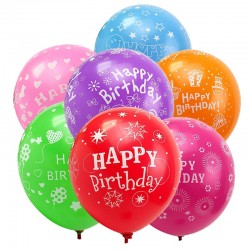 Balony lateksowe kolorowe, happy birthday, pastelowe na urodziny 100 szt.
