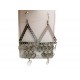 Piękne modne kolczyki srebrne trójkąt z wiszącymi sercami, próba 925