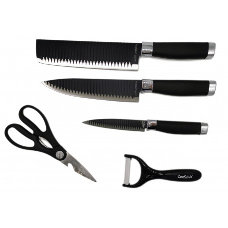 Noże kuchenne CooKstyle CS-K015 zestaw czarne