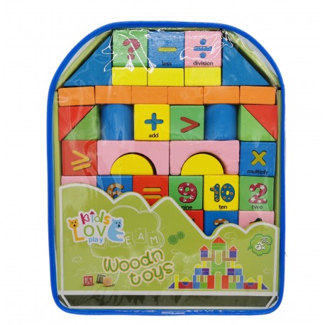 Klocki edukacyjne dla dzieci - drewniane cyferki w plecaku